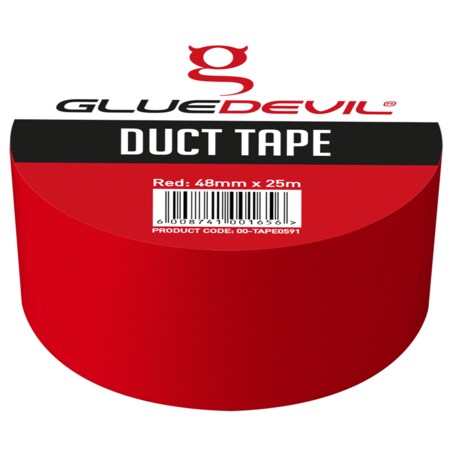 Gluedevil Red Duct Tape (1.9Inx27.3Yard)/(48Mmx25M), PK24 50-TAPE7587